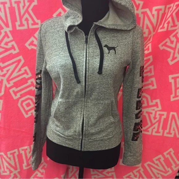 Size XS bling gold sequin full zipper sweatshirt - Picture 3 of 4